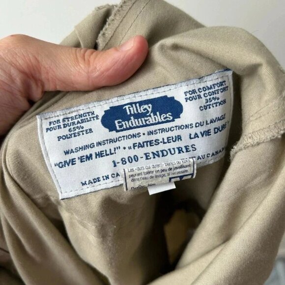 Tilley endurables utility high waisted front buttons skirt vintage tan color - Picture 12 of 13